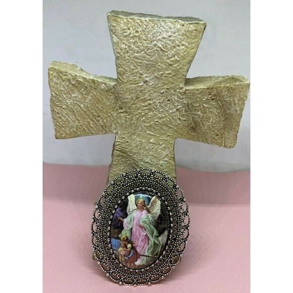Guardian Angel Jewelry Porcelain Brooch Necklace - Picture 2 of 10